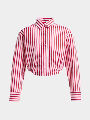 Jet Older Girls Red/White Stripe Shirt