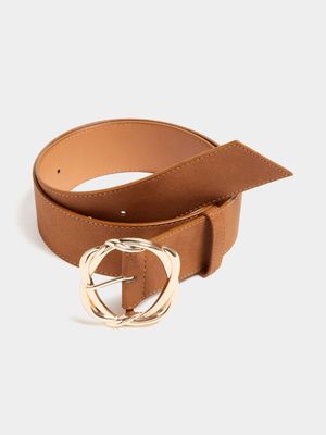 Circle Buckle Wide Belt