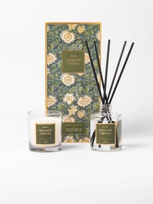 Aromatic Nirvana Diffuser And Candle Set Olive