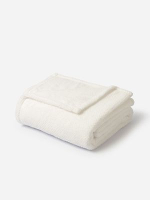 Recycled Waffle Mink Throw White 130x180