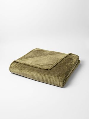 Recycled Waffle Mink Blanket Khaki 200x220cm