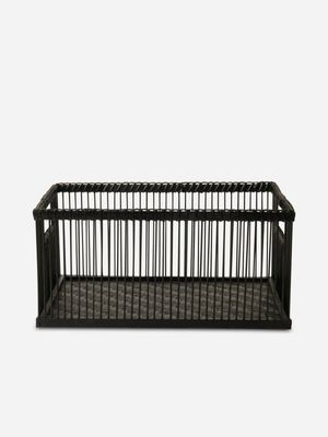 Small Bamboo Basket Black 24 x 34cm