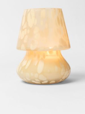 Cream Glass Lamp Shape Candle