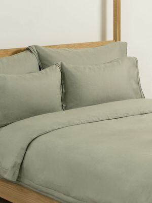 Granny Goose Natures Finest Cotton Linen Duvet Cover Set Sage