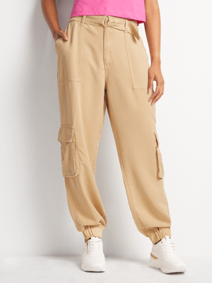 Women's Guess Taupe Katrin Cargo Pants