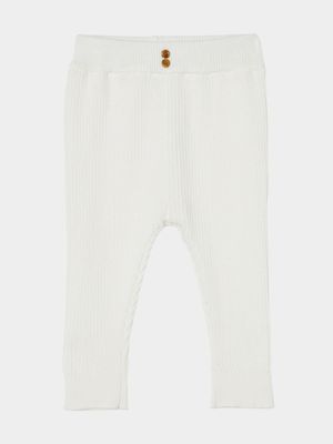 Cotton On Baby Cream Organic Rib Knit Skinny Leggings