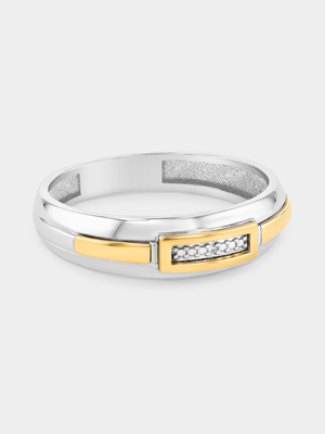 Yellow Gold & Sterling Silver Diamond Ring