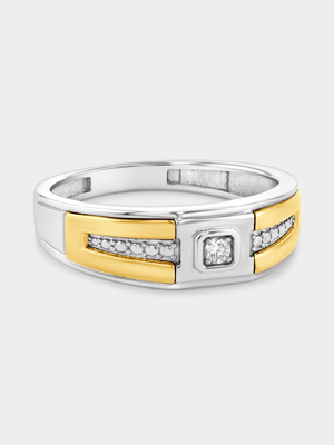 Yellow Gold & Sterling Silver Lab Grown Diamond Dress Ring