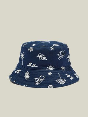 Cotton On Kids Navy Reversible Bucket Hat