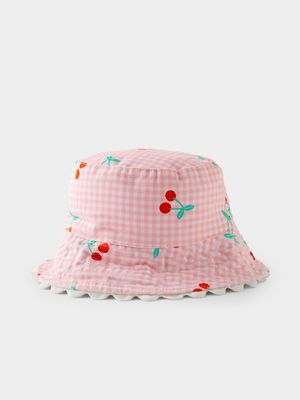 Cotton On Kids  Pink Kids Reversible Bucket Hat