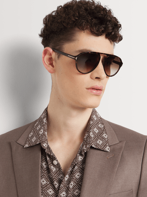 Tom Ford Dark Havana 57 Sunglasses