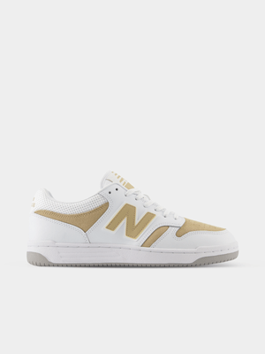 New Balance Men's 480 White/Tan Sneaker