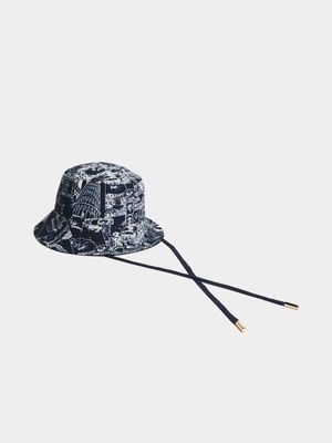 Fabiani Men's Navy Cityscape Reversible Bucket Hat