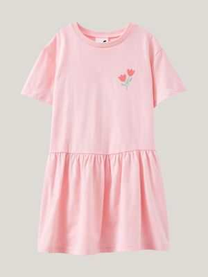 Cotton On Kids Girl Pink Willow Short Sleeve Dress