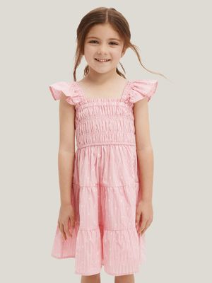 Cotton On Kids Girl Pink Kennedy Tiered Dress