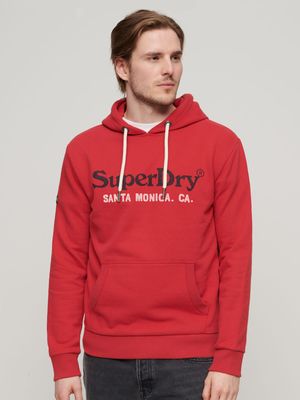 Men's Superdry Red Venue Duo Logo Hoodie