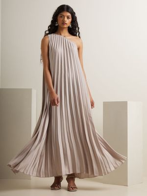 Women's Iconography Pleated One Shoulder Maxi Dress