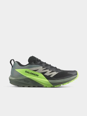 Mens Salomon Sense Ride 5 Black/Green Trail Running Shoes