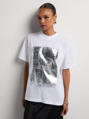 Foil Print Cotton T-shirt