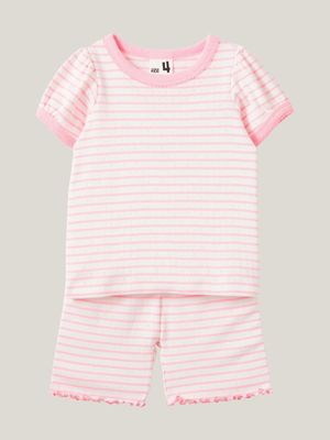 Cotton On Kids  Cream Ella Short Sleeve Pyjama Set