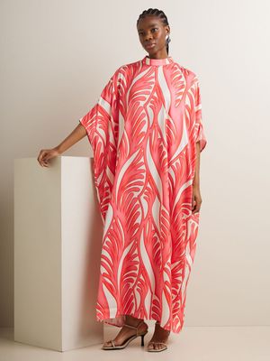 Women's Iconography Funnel Neck Maxi Kaftan