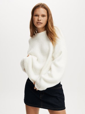 Women's Cotton On White Luxe Crew Pullover