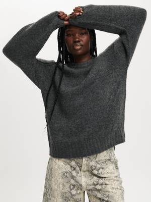 Women's Cotton On Grey Luxe Crew Pullover