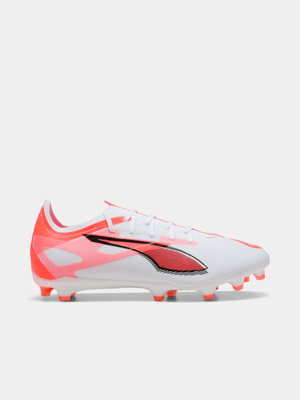 Mens Puma Ultra 5 Match FG/AG White/Red Boots