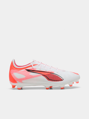 Mens Puma Ultra 5 Pro FG/AG White/Red Boots