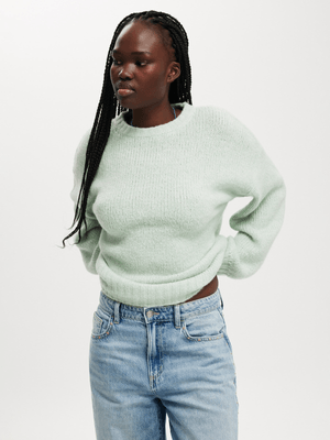 Women's Cotton On Green Luxe Crew Pullover