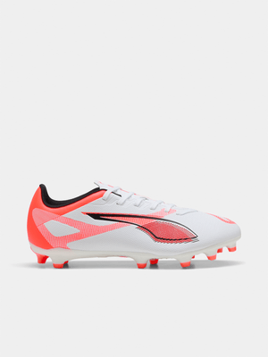 Mens Puma Ultra 5 Play FG/AG White/Red Boots