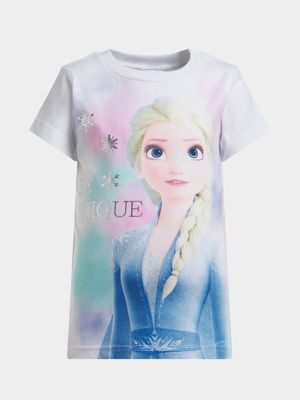 Jet Younger Girls White Frozen Be Unique T-Shirt