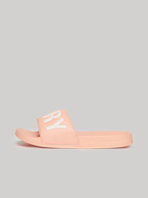 Women's Superdry Pink Core Vegan Pool Slides