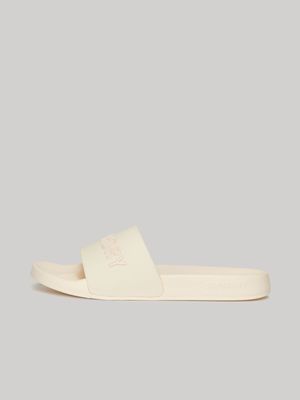 Women's Superdry White Logo Vegan Pool Slides