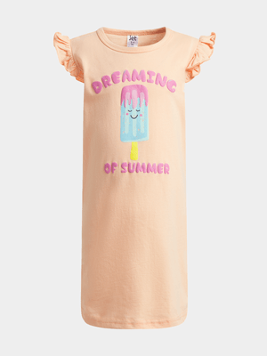 Jet Younger Girls Coral Dreaming Of Summer Sleepshirt