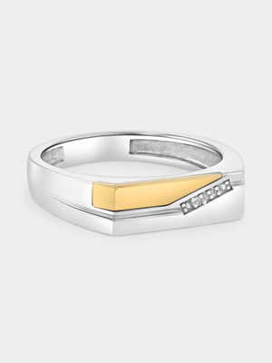 Yellow Gold & Sterling Silver Dress Ring