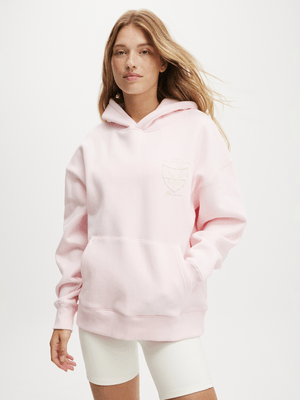 Women's Cotton On Pink Active Plush Premium Graphic Hoodie