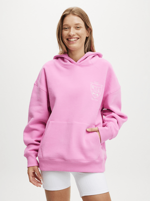 Women's Cotton On Pink Active Plush Premium Graphic Hoodie