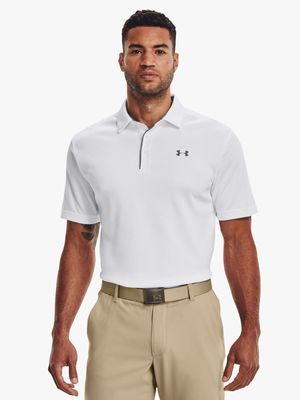 Mens Under Armour Tech White Polo