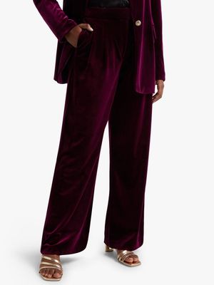 Wide Leg Velour Pants