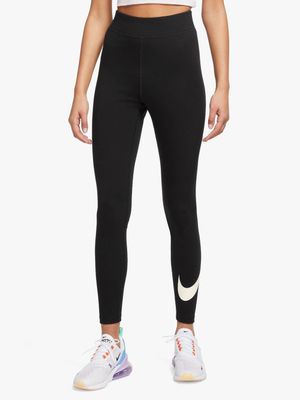 Women's Nike Sportswear Graphic High-Waisted Swoosh Black Tights