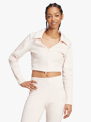 adidas Originals Women's Ecru Ribbed Cardigan