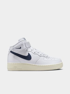 Nike Women's Air Force 1 Mid White/Navy Sneaker