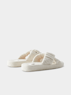 Women's Cotton On White Terry Slippers