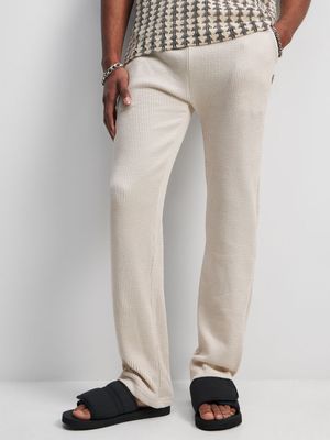 Men's Natural Seersucker Co-Ord Pants