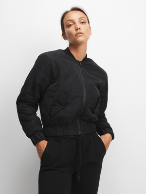 Womens TS Black Bomber Jacket