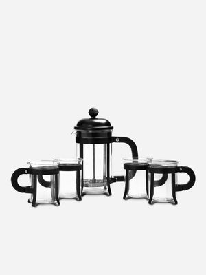 french press gift set plunger + 4 mugs