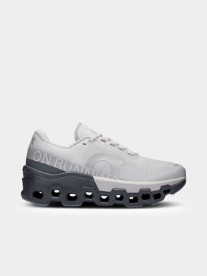 Mens On Cloudmonster 2.0 White/Charcoal Running Shoes