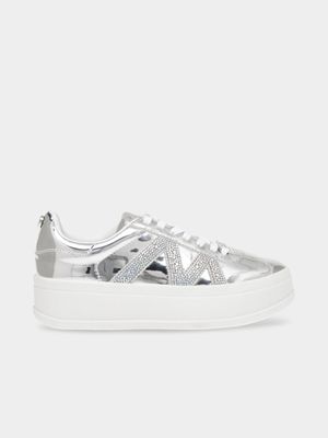 Women's Steve Madden Silver Opponent-R Athletic Sneakers