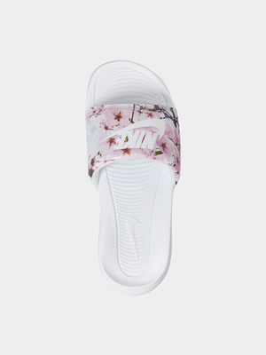 Womens Nike Victori One Print White Slides